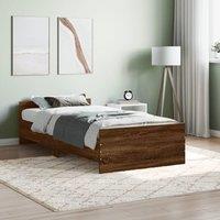 Berkfield Home Bed Frame Brown Oak 100x200 cm Engineered Wood
