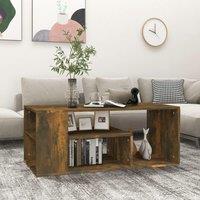 Berkfield Home Coffee Table Smoked Oak 100x50x40 cm Engineered Wood in Brown | Size: 100 x 50 x 40 cm