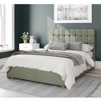 Aspire Sinatra Upholstered Ottoman Storage Bed, Plush Velvet Fabric in Duck Egg Blue | Size: King