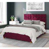 Aspire Sinatra Upholstered Ottoman Storage Bed, Plush Velvet Fabric in Wine | Size: King