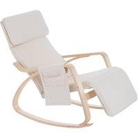 HOMCOM Rocking Chair Recliner Armchair with Adjustable Footrest in Cream