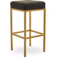 Orsina Stable Black & Gold Finish Bar Stool, Modern Style Bar Stool For Breakfast, Robust Bar Stool For Kitchen in Midnight