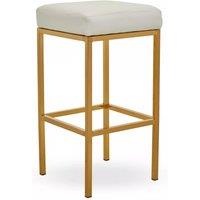 Orsina Stable Black & Gold Finish Bar Stool, Modern Style Bar Stool For Breakfast, Robust Bar Stool For Kitchen in Cream