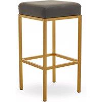 Orsina Stable Black & Gold Finish Bar Stool, Modern Style Bar Stool For Breakfast, Robust Bar Stool For Kitchen in Grey