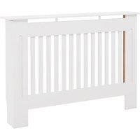 HOMCOM Radiator Cover Painted Slatted MDF Cabinet Lined Grill S/M/L in White