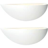 Loops 2 PACK Dimmable LED Wall Light Primed White (ready to paint) Up Lighting Bowl