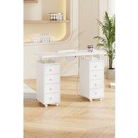 Professional Fashion Makeup Desk Dresser Manicure Table Nail Desk with Rolling Wheels For Spa Beauty Salon & Home