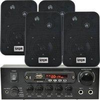 Loops Bar Restaurant Bluetooth Wall Speaker System Background Music Wireless Amp Kit in Black
