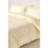 Homescapes Egyptian Cotton Stripe Duvet Cover & Pillowcase 330 TC in Yellow | Size: Super King