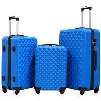 3pc ABS 4 Wheel Diamond Luggage Set