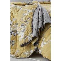 Catherine Lansfield 'Canterbury Floral' Bedspread in Mustard