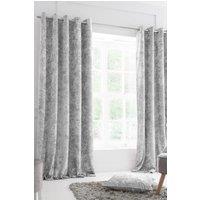 Catherine Lansfield 'Crushed Velvet' Lined Eyelet Curtains in Grey | Size: 229 cm width x 229 cm drop