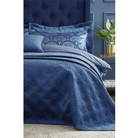 Catherine Lansfield 'Art Deco Pearl' Bedspread in Navy