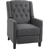 HOMCOM Button Tufted Recliner Chair, Microfibre Cloth Reclining Armchair in Grey