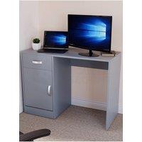 Home Discount Vida Designs Hudson Computer Desk Storage Office Study Gaming Table in Grey