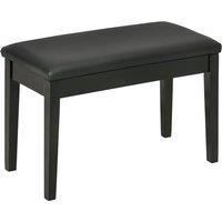 HOMCOM Classic Piano Bench Stool, PU Leather Keyboard Seat Rubber Wood Legs Black