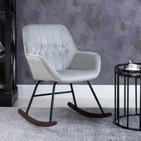 HOMCOM Modern Rocking Chair with Steel Frame Sponge Padding Home Office in Grey