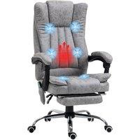 VINSETTO 6-Point Vibrating Massage Office Chair with Microfibre Upholstery Arms in Grey