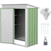 OUTSUNNY Steel Garden Shed, Small Lean-to Shed for Bike Tool, 5x3 ft in Green