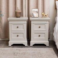 Melody Maison Pair Of Taupe-Grey Two Drawer Bedside Tables - Daventry Taupe-Grey Range in Taupe