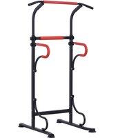 HOMCOM Steel Multi Use Exercise Power Tower Station Height with Grips in Black | Size: Standard
