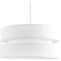 Happy Homewares Contemporary Linen Fabric Triple Tier Ceiling Pendant Light Shade in White | Size: 14 inches