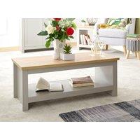 GFW Lancaster Coffee Table with Shelf in Grey