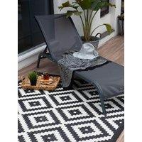 THE RUGS DIAMOND DESIGN BLACK Outdoor & Indoor Rug for Garden Patio | Durable Weather-Proof Stain Resistant UV-Protected Jet-Washable Outdoor Rug