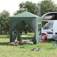 OUTSUNNY 2mx2m Pop Up Gazebo Party Tent Canopy Marquee with Storage Bag in Green
