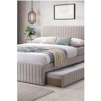 Time4sleep Bexley Natural Oat Upholstered - Bed Frame With Underbed Frame | Size: King
