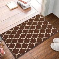 Smart Living Trellis Heavy Duty Machine Washable Hallway Kitchen Non Slip Door Mat in Dark Brown | Size: 80 cm x 300 cm