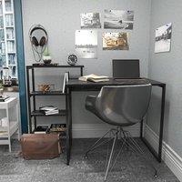 Decorotika Rino Computer Desk Study Desk with Shelves in Black