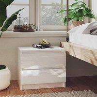 Bed Cabinets 2 pcs High Gloss White 50x39x43.5 cm Engineered Wood