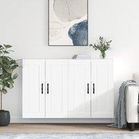 Wall Mounted Cabinets 2 pcs White Engineered Wood