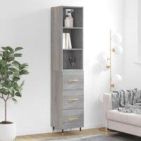 Highboard Grey Sonoma 34.5x34x180 cm Engineered Wood