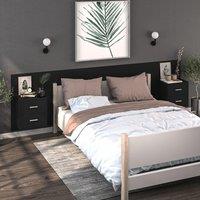 Wall-mounted Bedside Cabinets 2 pcs Black