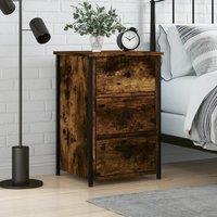 Bedside Cabinet Smoked Oak 40x36x60 cm Engineered Wood