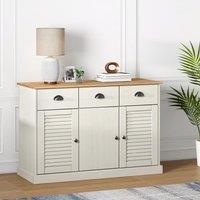 Sideboard with Drawers VIGO 113x40x75 cm White Solid Wood Pine