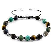 ANCHOR & CREW Men's Agaya Silver & Stone Beaded Macrame Bracelet