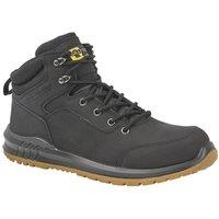 Grafters Men's Action Nubuck Safety Ankle Boots in Black | Size: 8