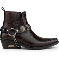 Infinity Leather Men's Leather Winklepicker Western Gothic Boots in Brown | Size: 8