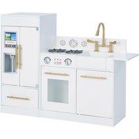 Teamson Kids Little Chef Charlotte Wooden Play Kitchen, White/Gold in White
