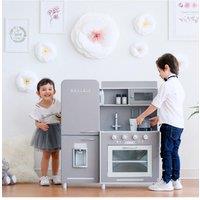 Teamson Kids Mayfair Kids Wooden Play Kitchen & 11 Accessories Grey