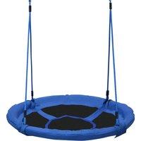 HOMCOM 100cm Round Swing Kids Nest Swing Seat Children Garden Play for Indoor in Blue