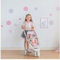 Teamson Kids Kids 2 In 1 Dolls Pram Stroller Pushchair For Baby Dolls in Pink