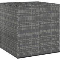 Garden Cushion Box PE Rattan 100x97.5x104 cm Grey