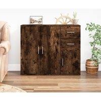 Berkfield Home Sideboard Smoked Oak 91x29.5x75 cm Engineered Wood in Brown