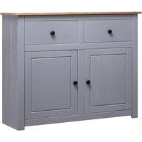 Berkfield Home Sideboard Grey 93x40x80 cm Solid Pinewood Panama Range | Size: 93 x 40 x 80 cm
