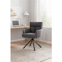 Modern Upholstered Swivel Armchair with Black Legs