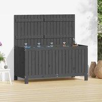 Berkfield Home Garden Storage Box Grey 121x55x64 cm Solid Wood Pine | Size: 121 x 55 x 64 cm